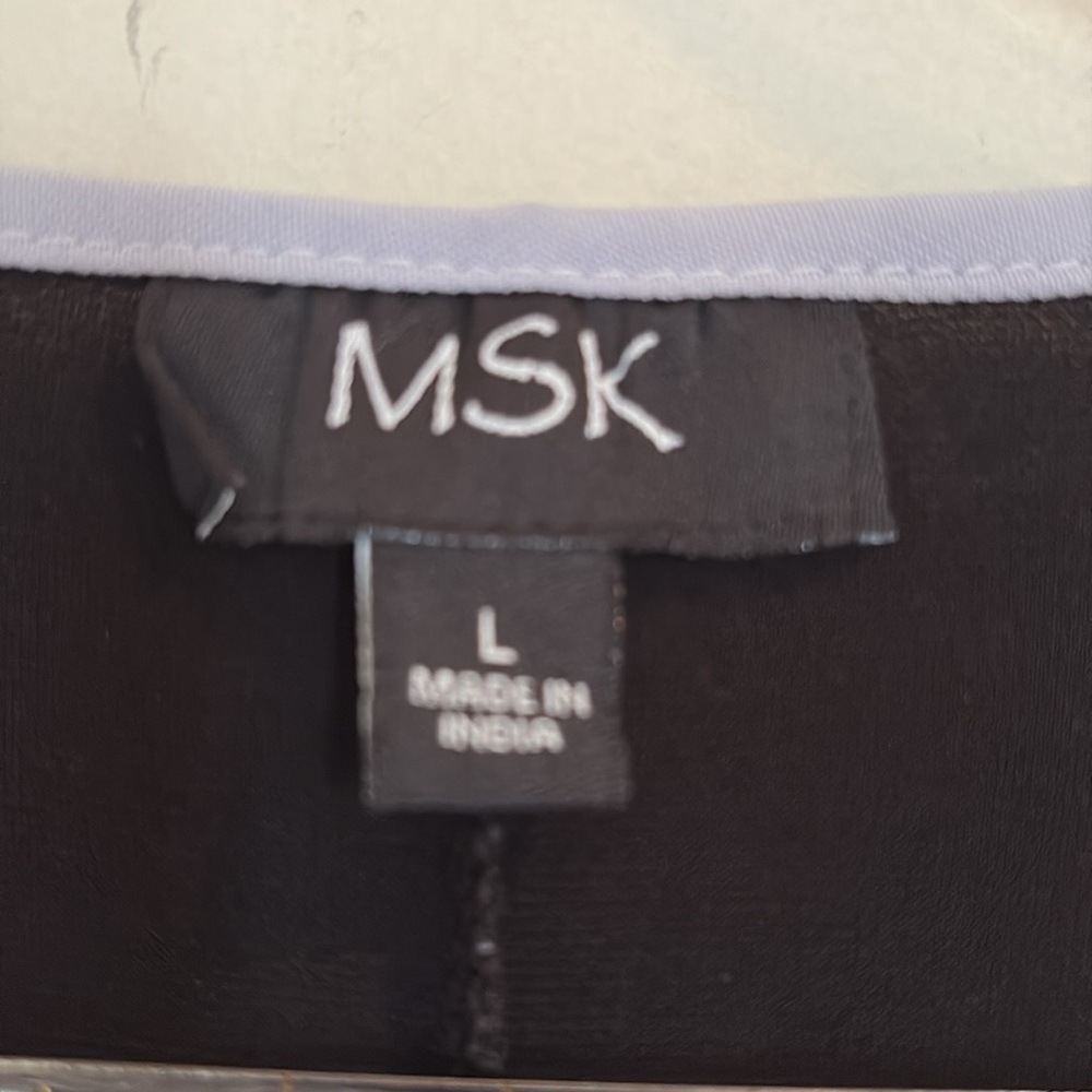 MSK Contemporary Mod Squad  Black Striped 3/4 Sleeves Shift Dress Size Large - Picture 2 of 8